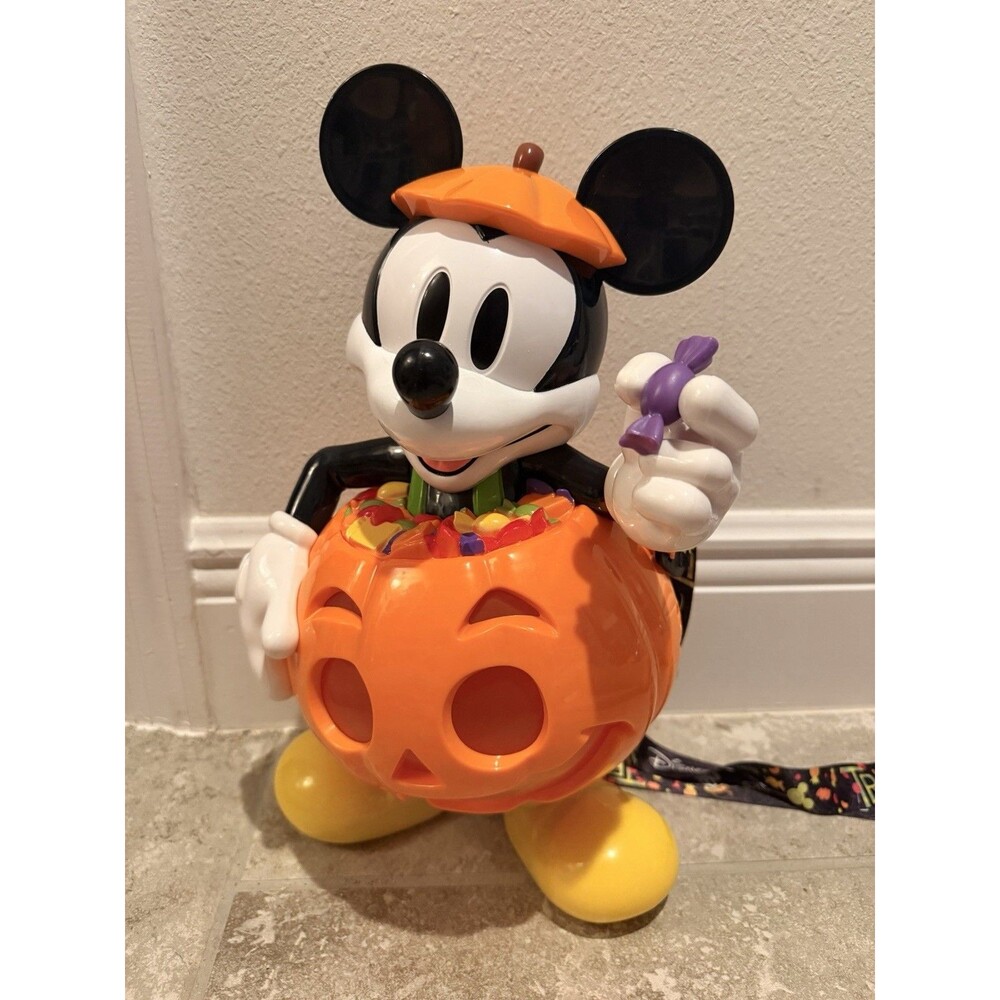 Disneyland Mickey Mouse Halloween Pampkin Light Up Popcorn Bucket